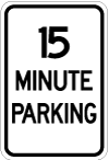ar-130 15 minute parking sign